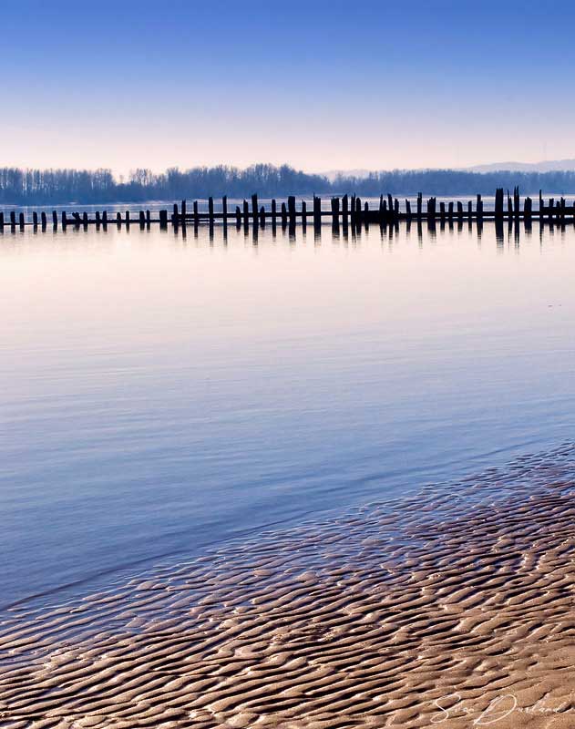 River with wave ripple in the sand