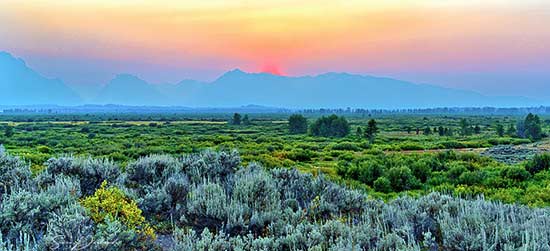 Teton Mountain sunset